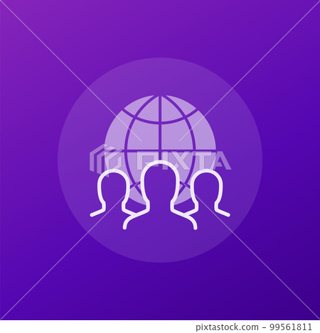 outsourcing icon, people and a globe 99561811