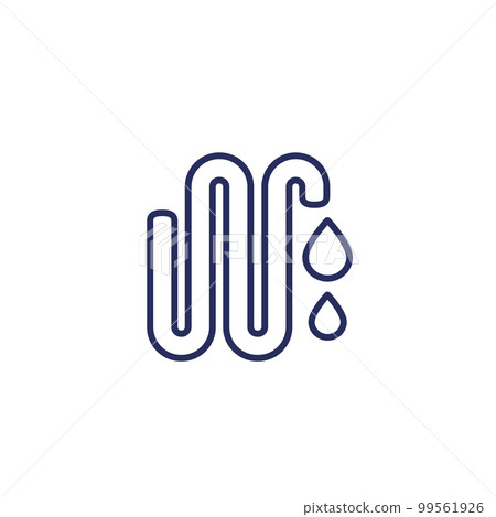 underfloor heating with water line icon 99561926