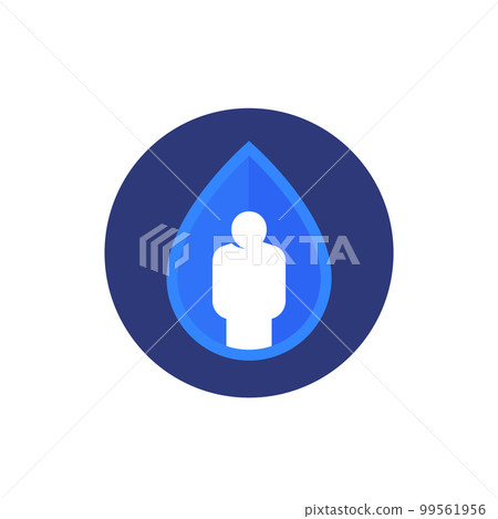 water balance in body vector icon, water drop 99561956