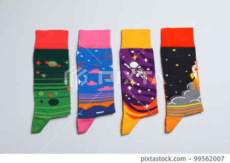Concept of clothes for legs - socks, top view Concept of clothes for legs - socks, top view 99562007