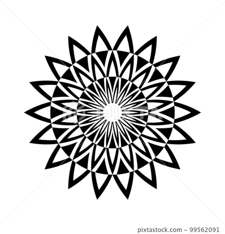 Abstract Decorative Radial Circle Pattern. Round Design Element. Vector Art. Abstract Decorative Radial Circle Pattern. Round Design Element. Vector Art. 99562091