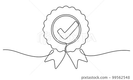 Award badge continuous line art drawn. 99562548