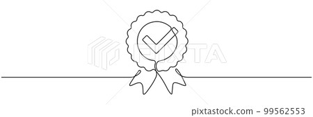 Award badge continuous line art drawn. 99562553