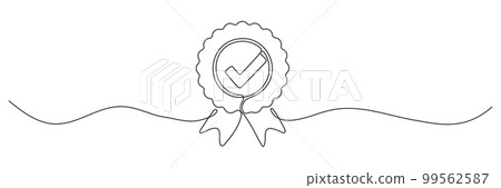 Award badge continuous line art drawn. Award badge continuous line art drawn. 99562587