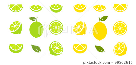 Lime and lemon slices set. 99562615