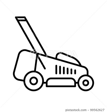 Lawnmower icon. Manual lawn mower. Garden equipment tool. Lawnmower icon. Manual lawn mower. Garden equipment tool. 99562627