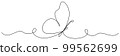 Butterfly continuous line art drawing. 99562699