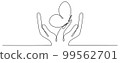 Hand hold butterfly flying continuous line art drawing. 99562701