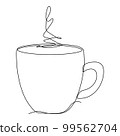 Cup continuous line art. 99562704