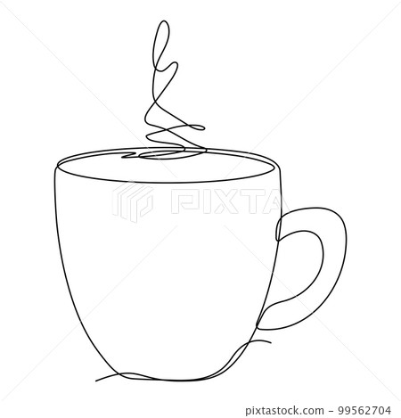 Cup continuous line art. 99562704