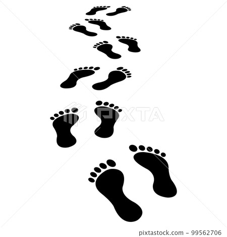 People foot trail silhouette. 99562706