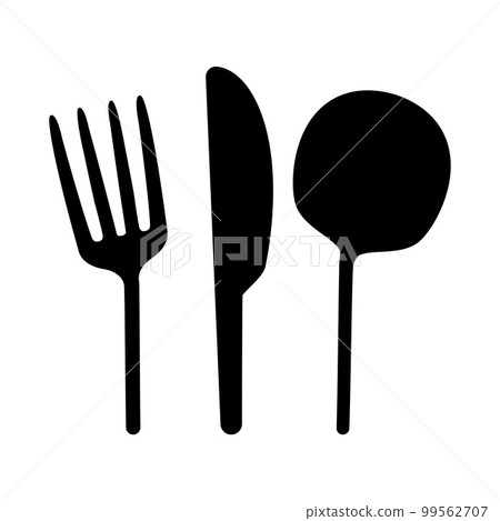 Fork, spoon and knife silhouettes. 99562707