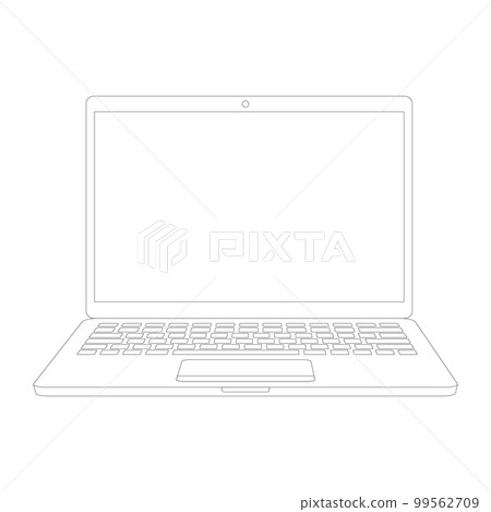 Laptop line contour icon. 99562709