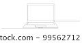 Laptop continuous line drawing. 99562712