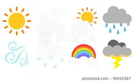 一組 8 個天氣象形圖(簡單/彩色) 一組 8 個天氣象形圖(簡單/彩色) 99562987