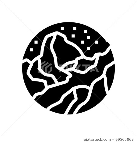 snow mountain landscape glyph icon vector illustration 99563062