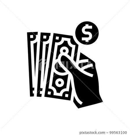 cash payment glyph icon vector illustration cash payment glyph icon vector illustration 99563100
