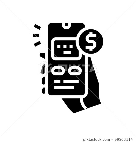 mobile phone payment glyph icon vector illustration 99563114