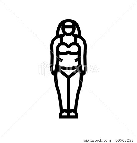 endomorph female body type line icon vector illustration 99563253
