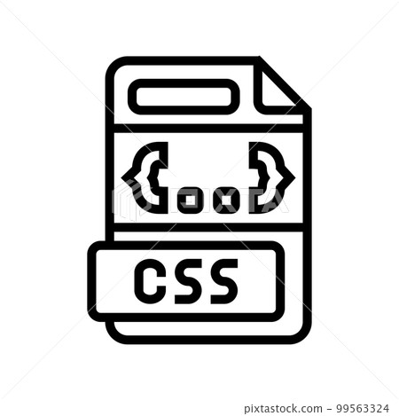 css file format document line icon vector... - Stock Illustration ...