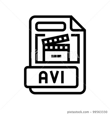 avi file format document line icon vector illustration 99563330