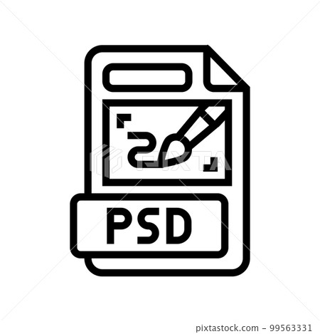 psd file format document line icon vector illustration 99563331