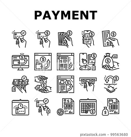 payment bank money finance card icons set vector 99563680