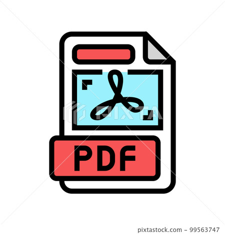 pdf file format document color icon vector illustration 99563747