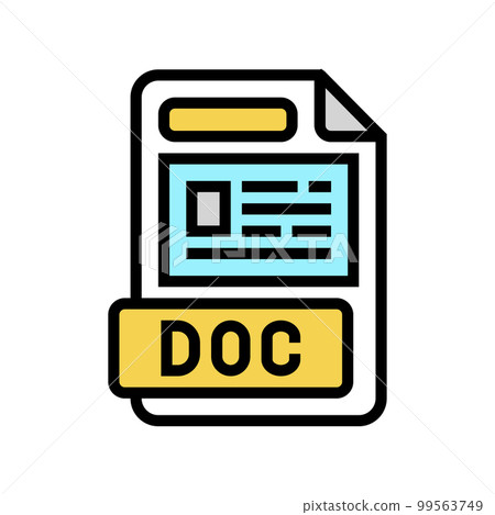 doc file format document color icon vector illustration doc file format document color icon vector illustration 99563749