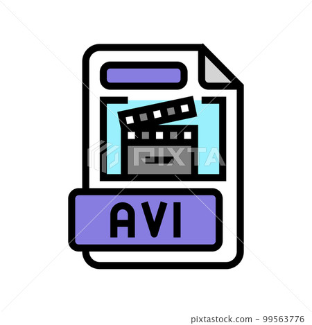 avi file format document color icon vector illustration 99563776