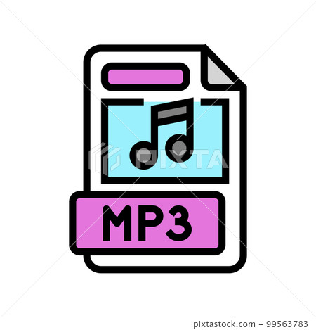 mp3 file format document color icon vector illustration 99563783