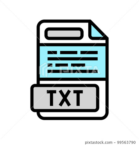 txt file format document color icon vector illustration 99563790