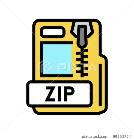 zip file format document color icon vector illustration zip file format document color icon vector illustration 99563794