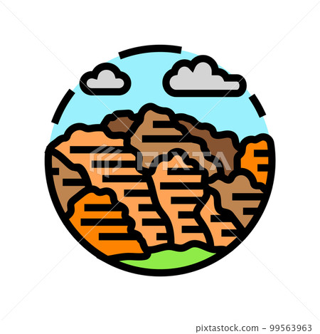 tourism mountain landscape color icon vector illustration 99563963