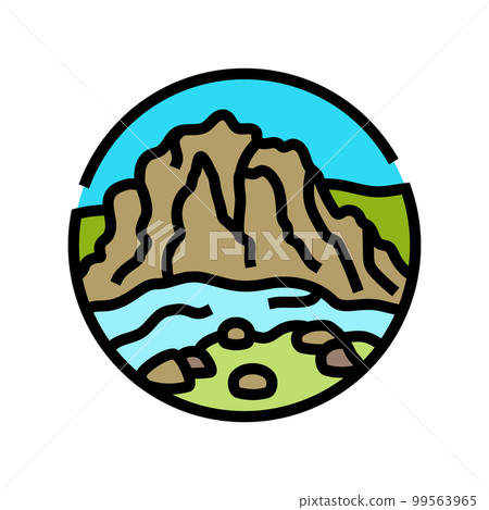 hill mountain landscape color icon vector illustration 99563965