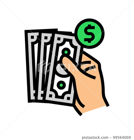 cash payment color icon vector illustration 99564009
