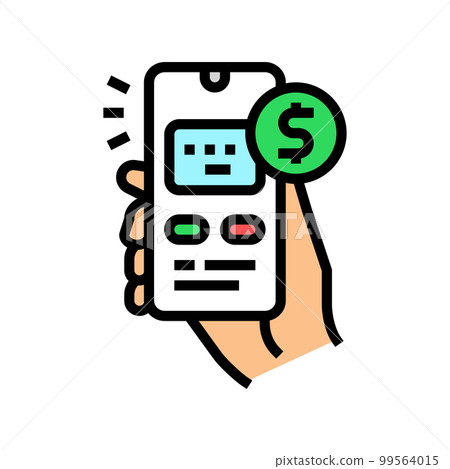 mobile phone payment color icon vector illustration mobile phone payment color icon vector illustration 99564015
