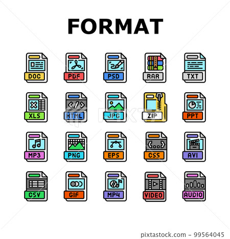 file format document icons set vector file format document icons set vector 99564045