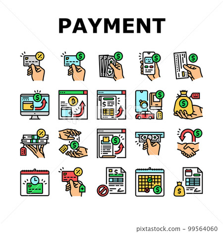 payment bank money finance card icons set vector 99564060