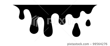 Drip of honey, melt drop. Black chocolate. Vector ink paint liquid. Sause syrip shape set Drip of honey, melt drop. Black chocolate. Vector ink paint liquid. Sause syrip shape set 99564276
