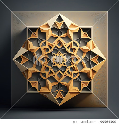 Islamic geometric pattern with triangles and sharp angles. AI Islamic geometric pattern with triangles and sharp angles. AI 99564300