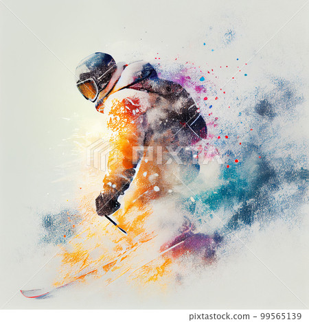 Male freeride skier in the mountains 99565139
