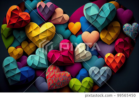 Heart pillow made of patchwork fabric 99565450