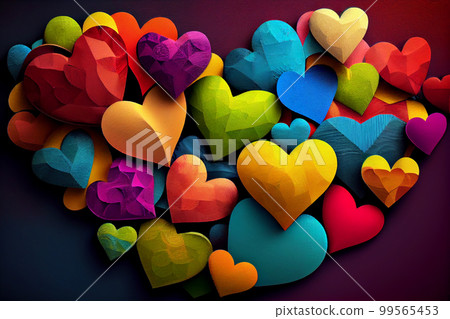 Heart pillow made of patchwork fabric Heart pillow made of patchwork fabric 99565453