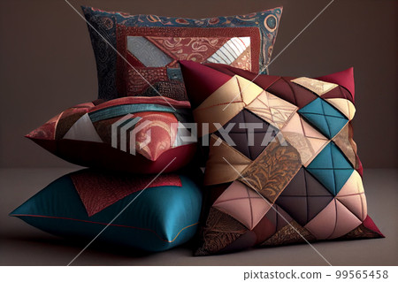 pillow made of patchwork fabric pillow made of patchwork fabric 99565458