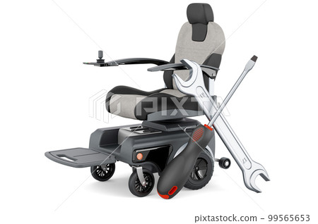Shopping basket with cosmetic products with screwdriver and wrench, 3D rendering Shopping basket with cosmetic products with screwdriver and wrench, 3D rendering 99565653