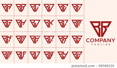 Set of modern line triangle letter B logo design. 99566520