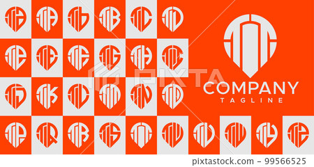 Modern pin point letter TT T logo design vector. 99566525