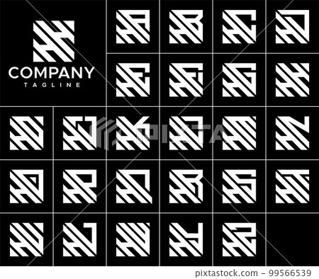 Bundle of abstract square H letter logo design 99566539