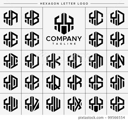 Modern hexagon YY Y letter logo design vector set. Modern hexagon YY Y letter logo design vector set. 99566554